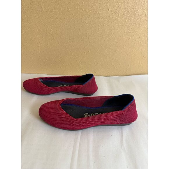 Rothy's The Flat Shoes Round Toe Red  Upper  Womens Size 6.5 - Picture 2 of 11
